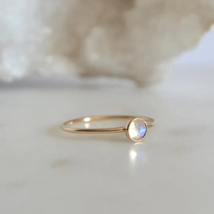 14k Celeste Moonstone Ring