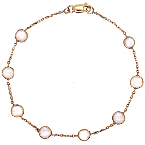 14K Gold Moonstone Bracelet