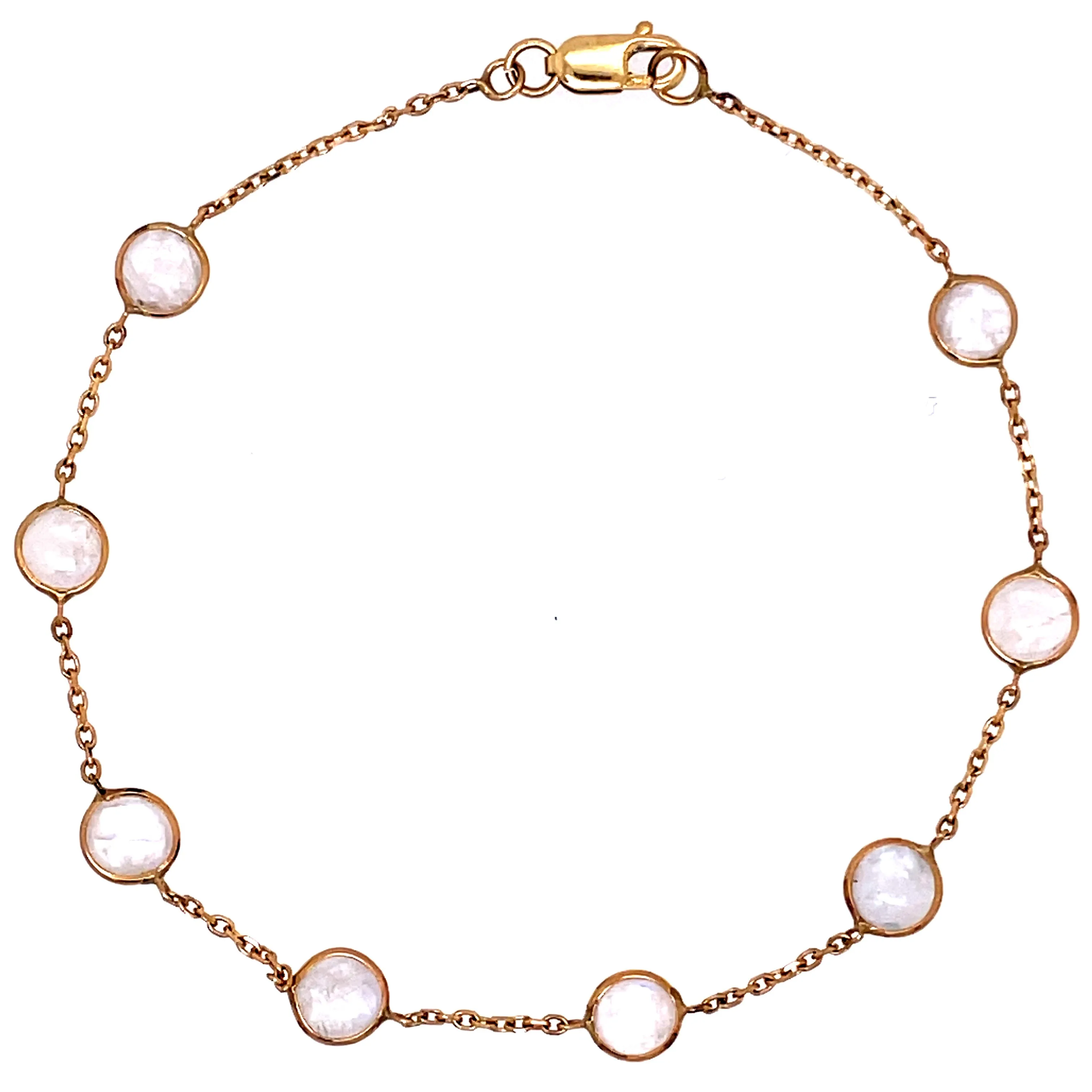 14K Gold Moonstone Bracelet