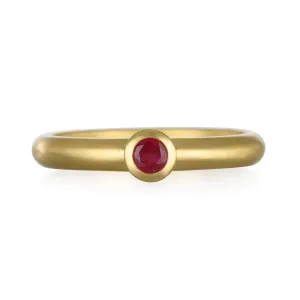18 Karat Gold Ruby Bezel Ring