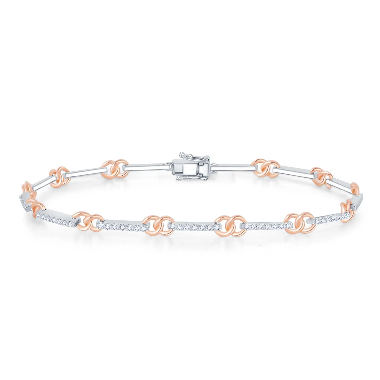 18K White Rose Gold Diamond Bracelet