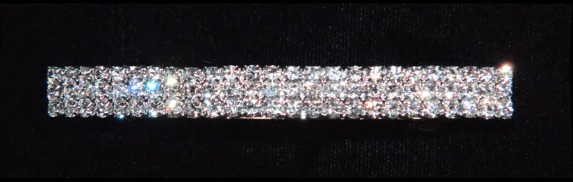 3 Row Rhinestone Barrette - #3087