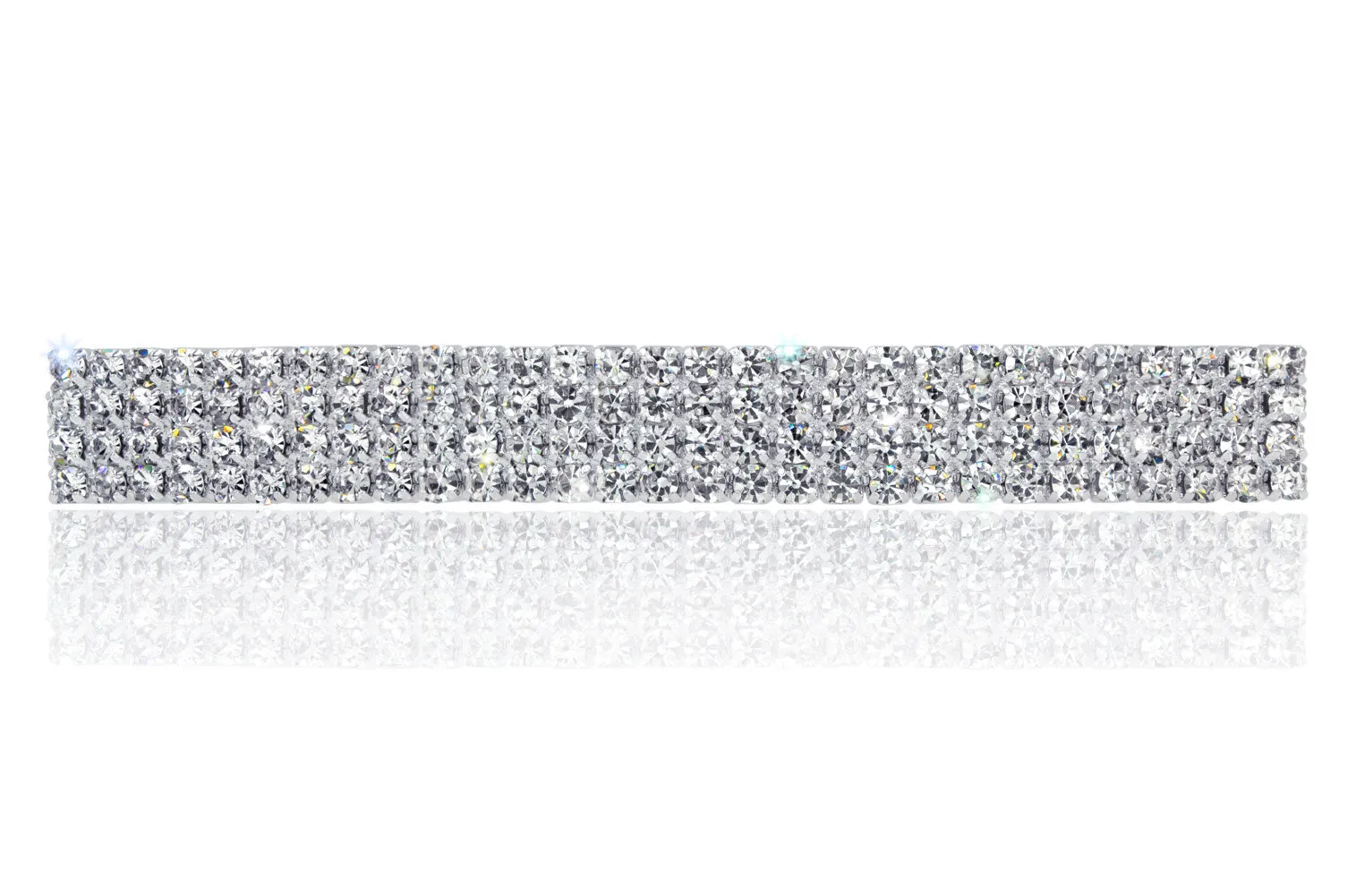 4 Row Rhinestone Barrette - #13939 - Extra Large