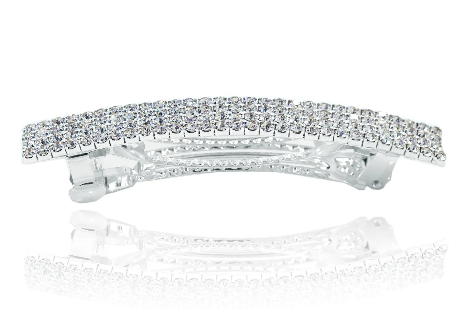 4 Row Rhinestone Barrette - #13939 - Extra Large