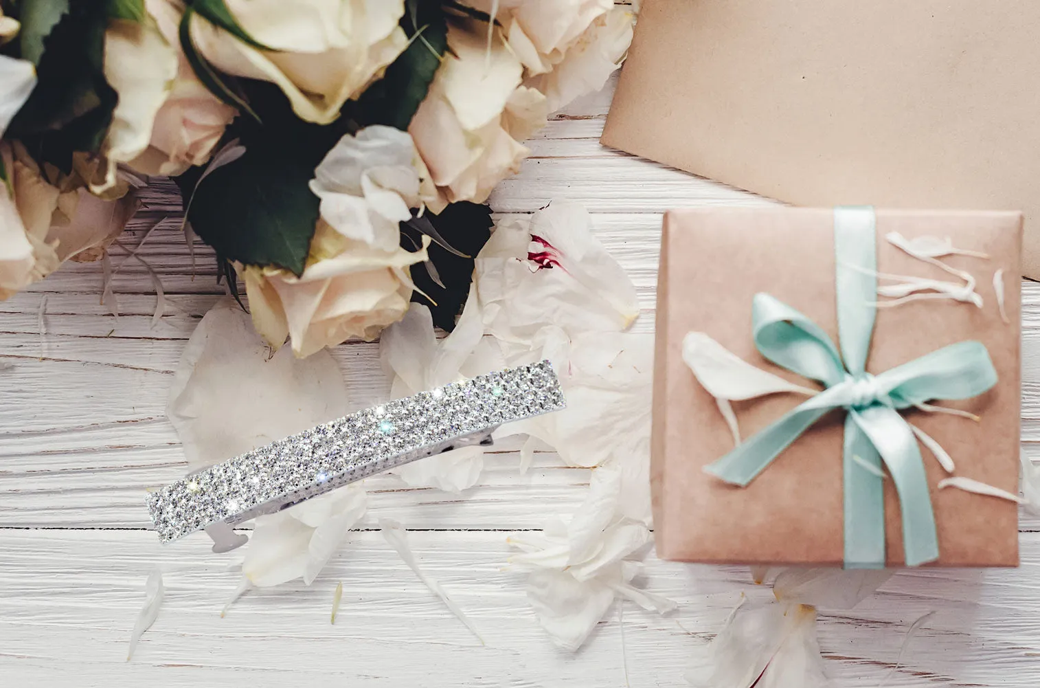 4 Row Rhinestone Barrette - #13939 - Extra Large