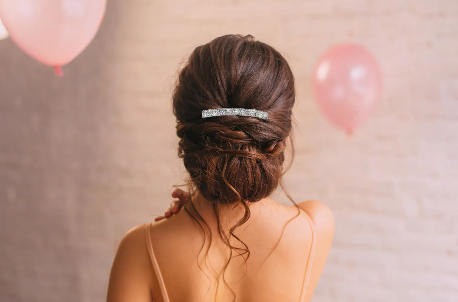 4 Row Rhinestone Barrette - #13939 - Extra Large
