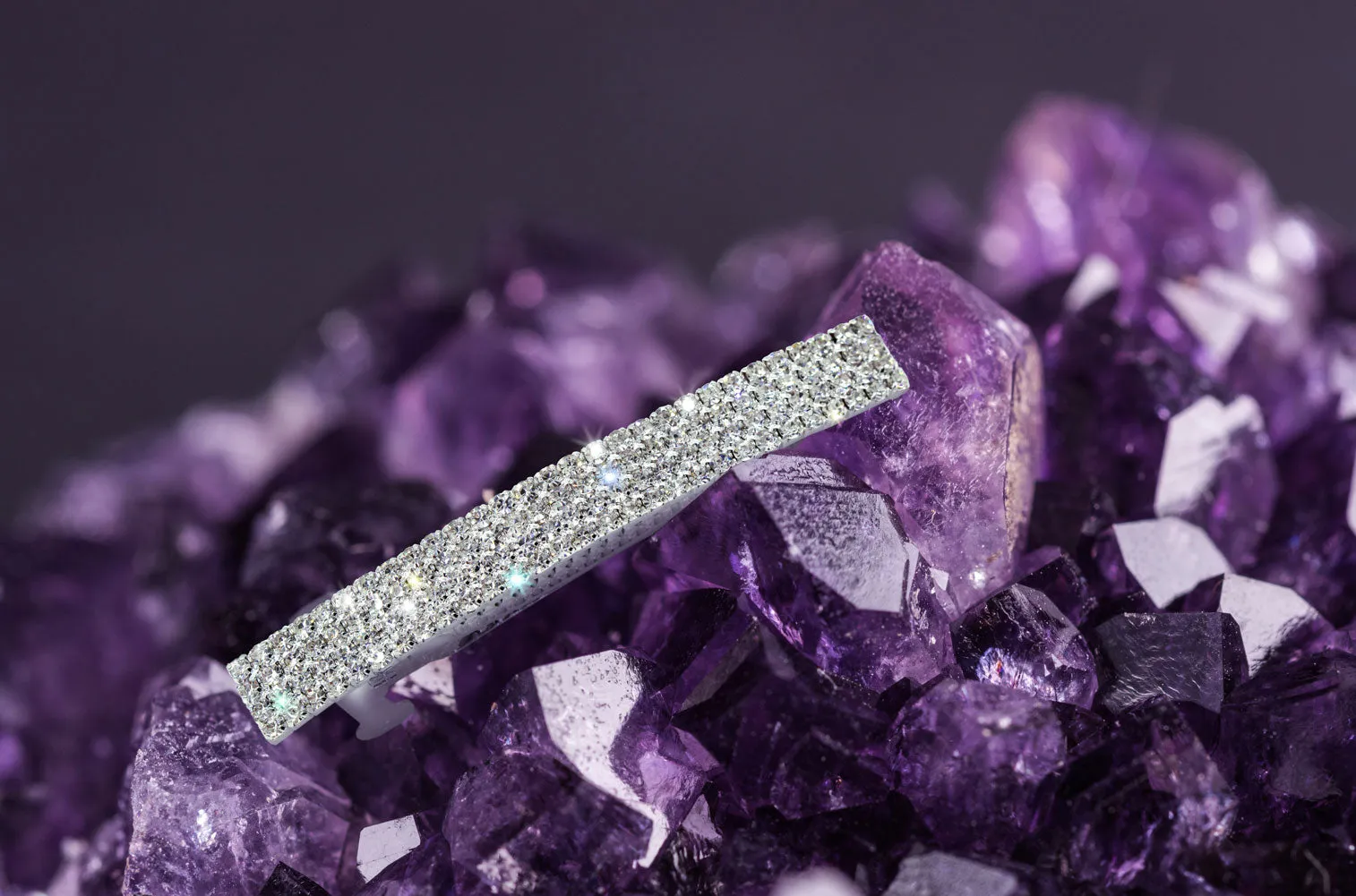 4 Row Rhinestone Barrette - #13939 - Extra Large