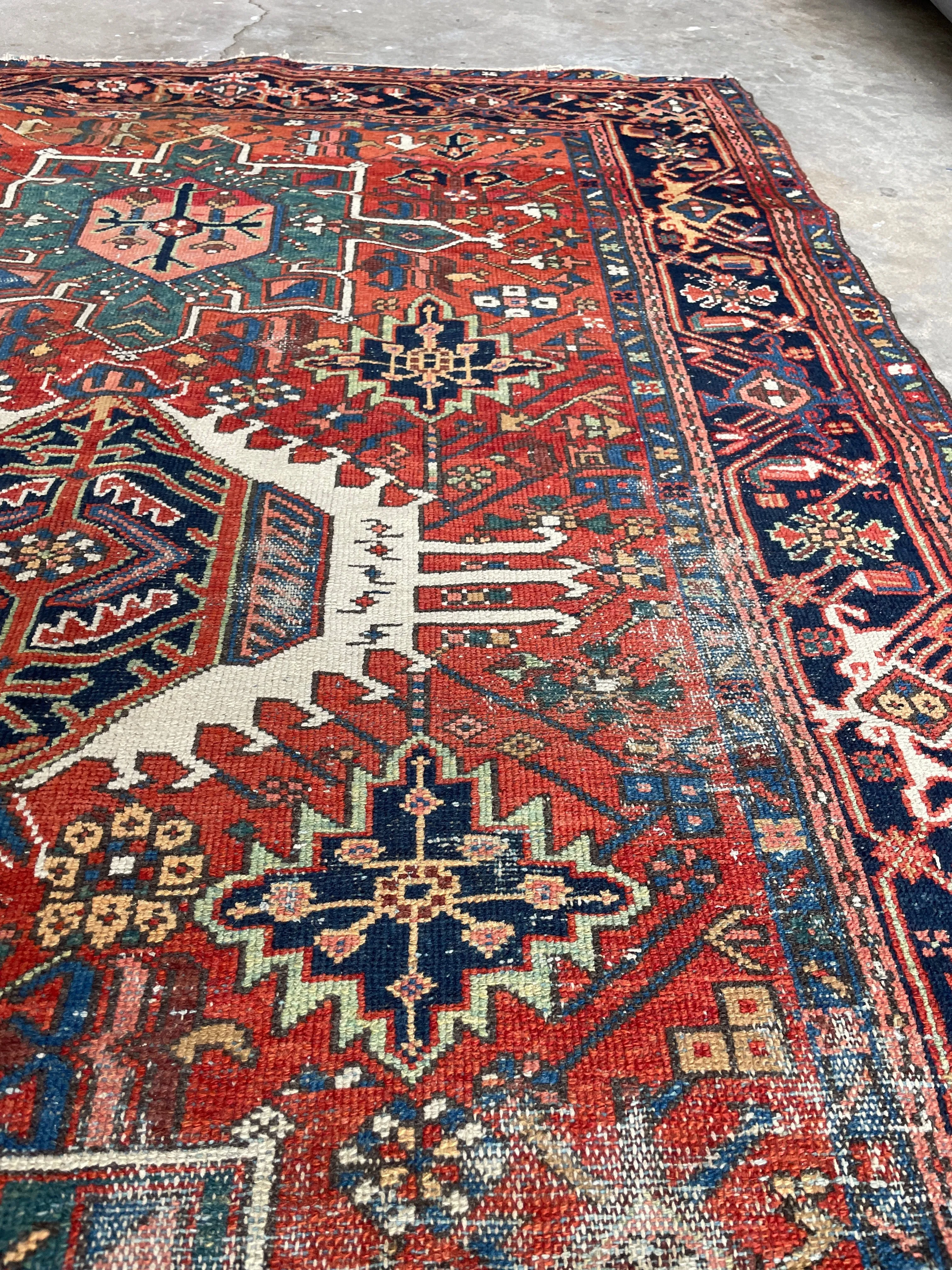 4'5 x 5'4 Antique Persian Heriz Rug #3000ML