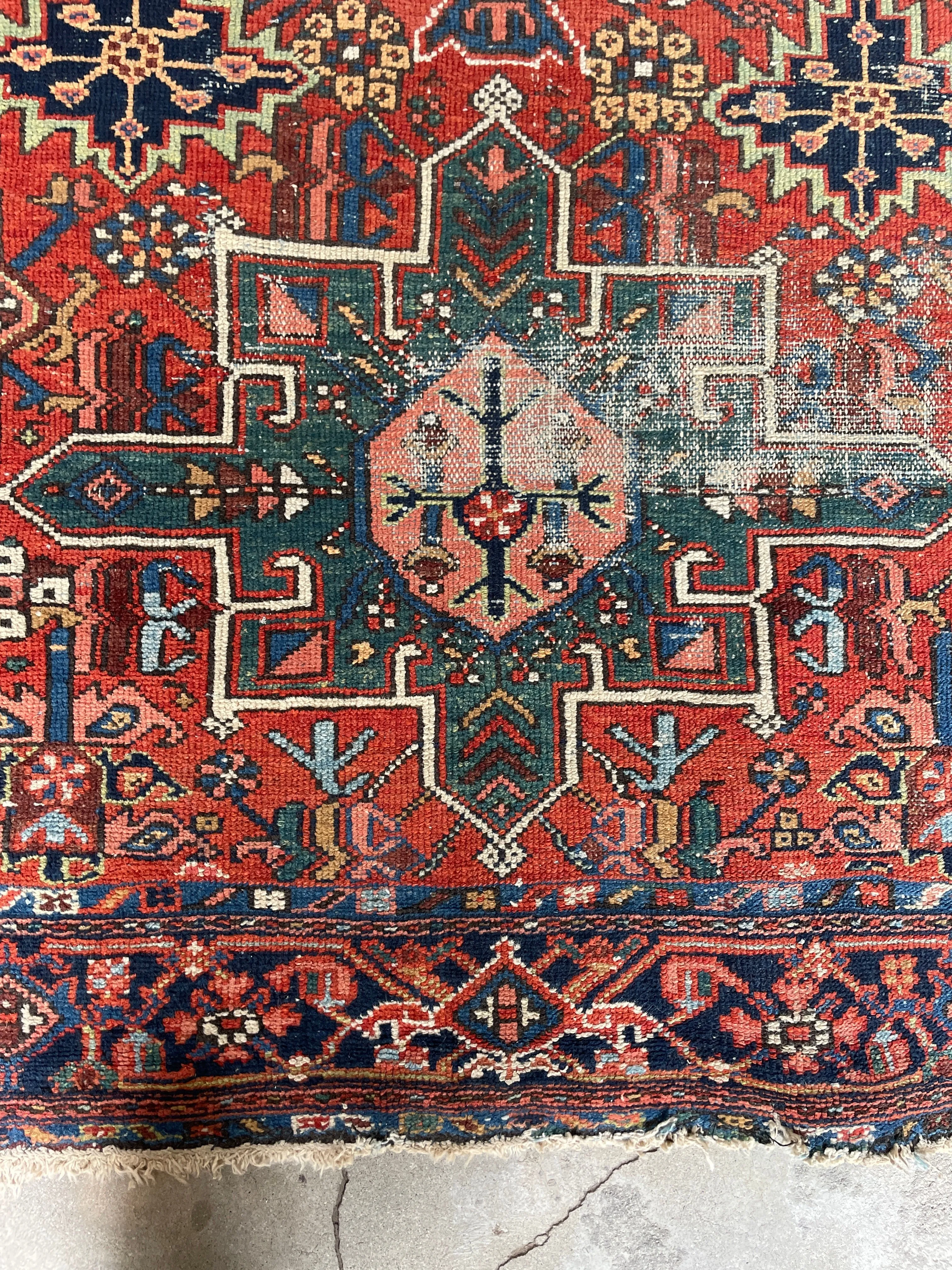 4'5 x 5'4 Antique Persian Heriz Rug #3000ML