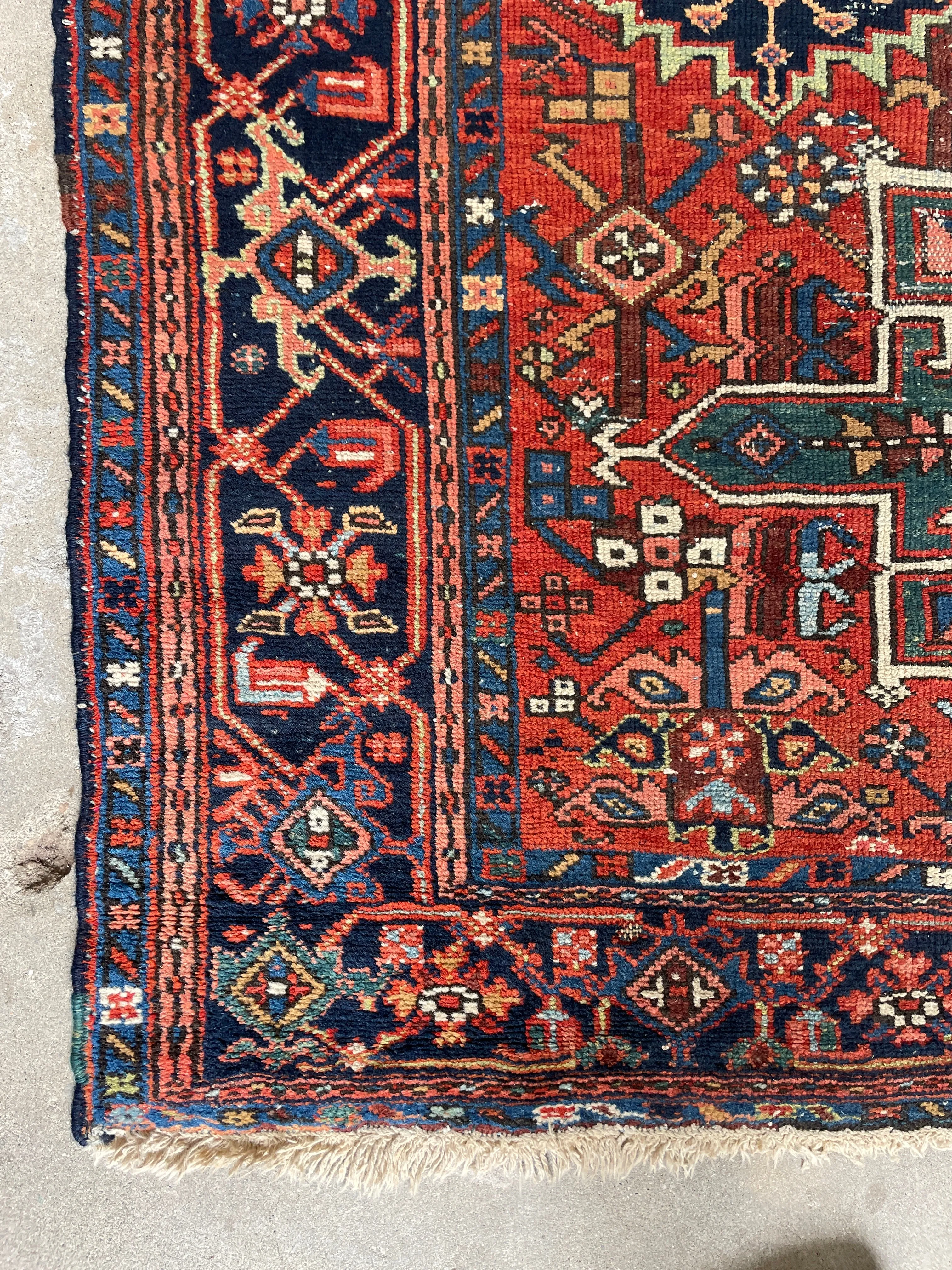 4'5 x 5'4 Antique Persian Heriz Rug #3000ML