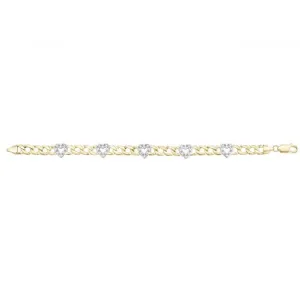 9ct Yellow Gold Hearts Bracelet BR612