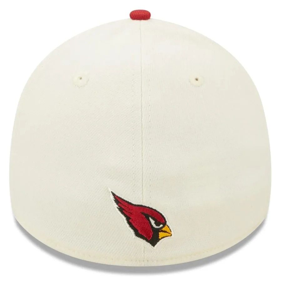 Arizona Cardinals New Era 39THIRTY 2022 Sideline Cream/Red Two Tone Flex Hat