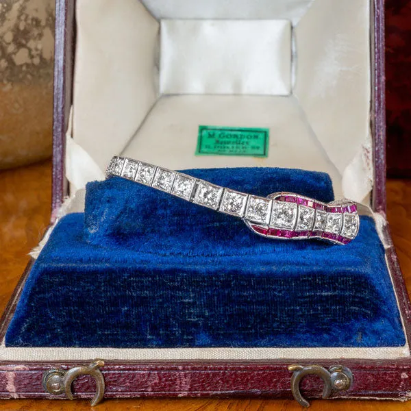 Art Deco Diamond & Ruby Bracelet