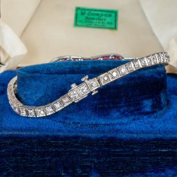 Art Deco Diamond & Ruby Bracelet