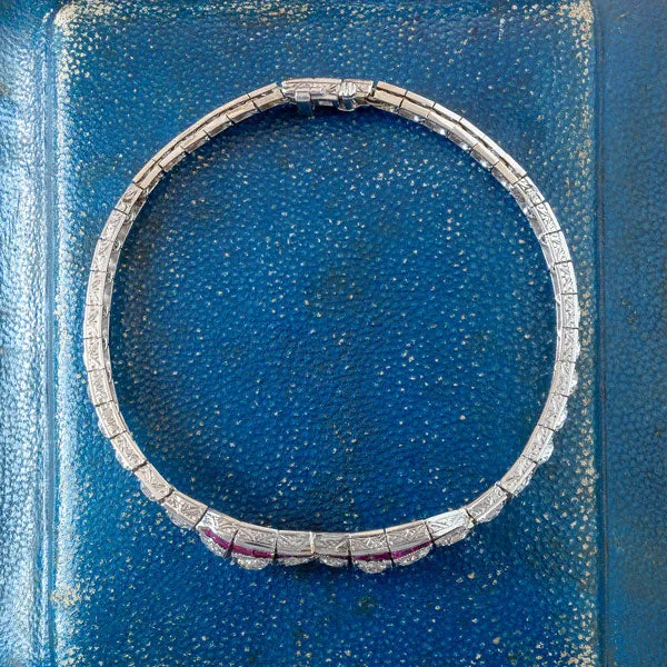 Art Deco Diamond & Ruby Bracelet