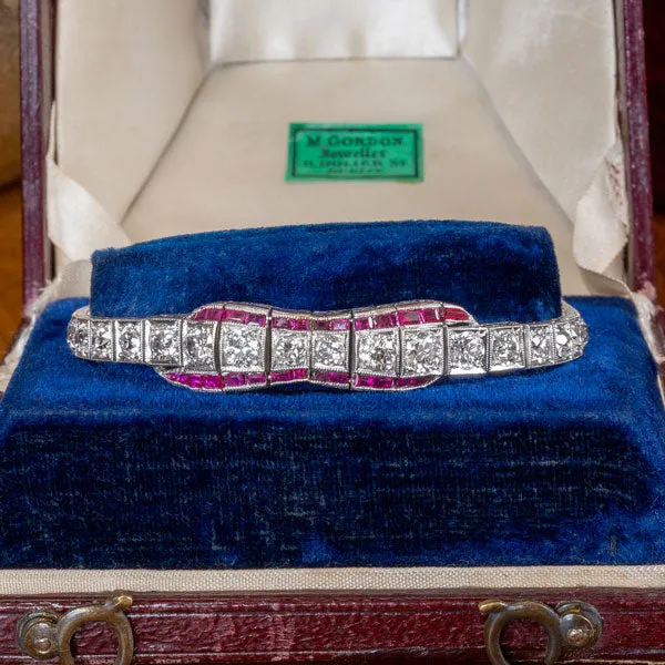 Art Deco Diamond & Ruby Bracelet