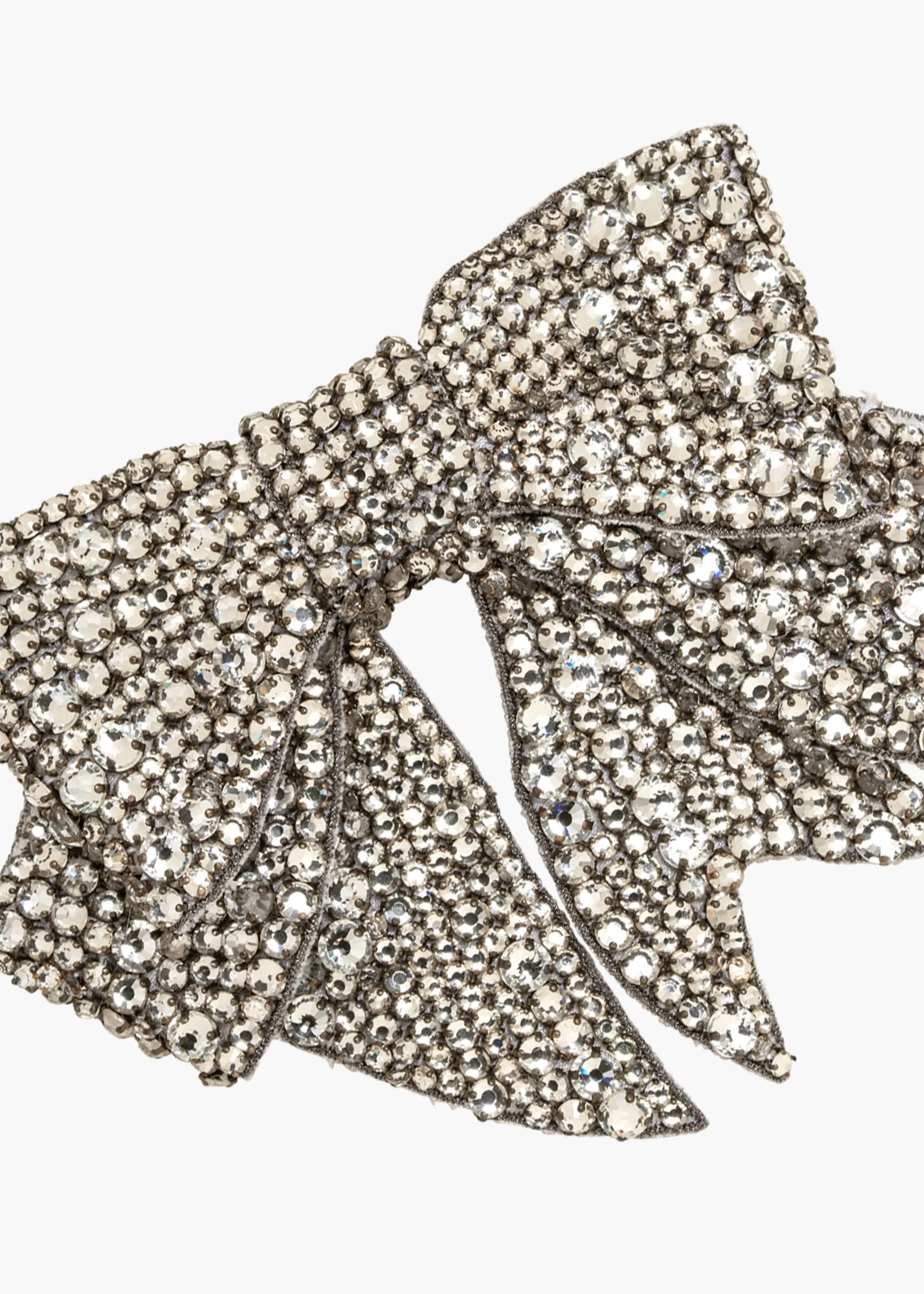 Belle Bow Barrette -- Crystal