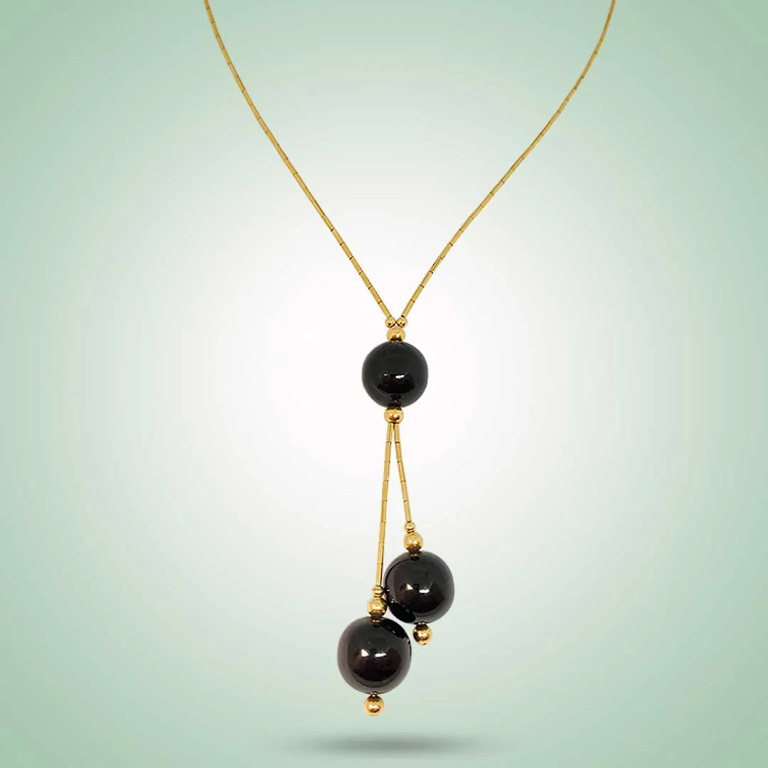 Black 'Y' Necklace