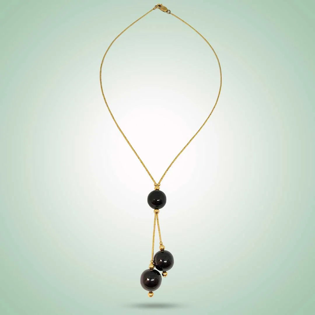 Black 'Y' Necklace