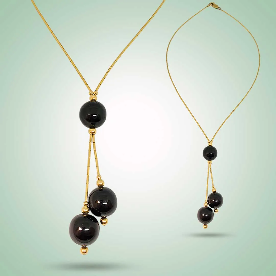 Black 'Y' Necklace