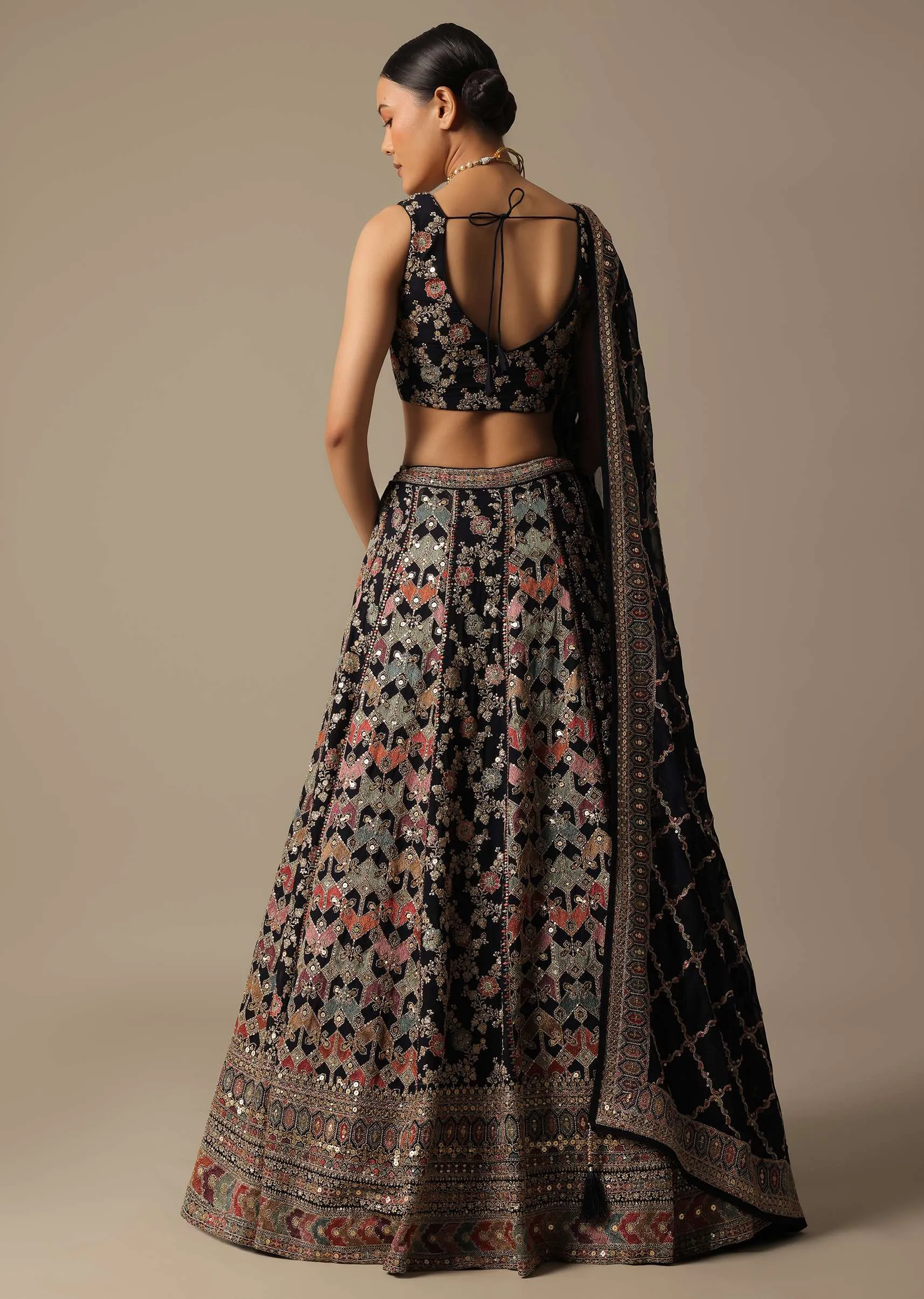 Blue Lehenga Set With Cutdana Work