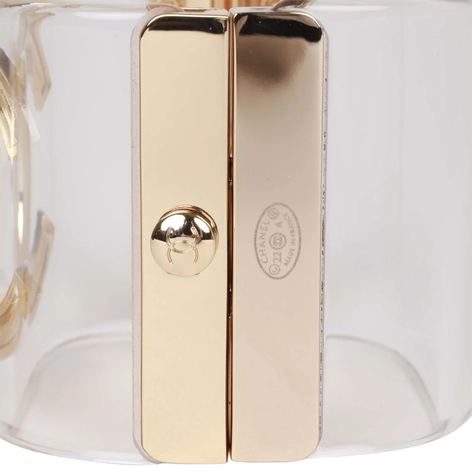 Chanel Lucite Pearl CC Cuff Bracelet