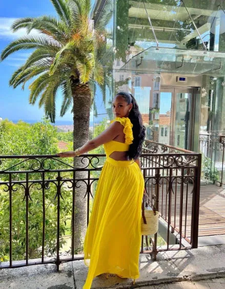 Charming A Line Yellow Evening Dresses Formal Party Dress Prom Gown