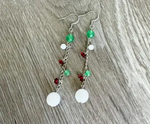 Christmas Dangle Earrings - Silver