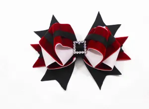 Christmas Santa Layered Hair Bow I The Enchanted Magnolia