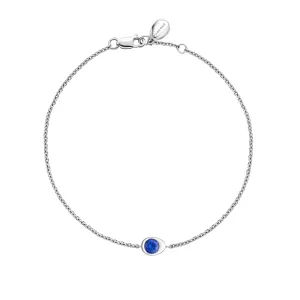 Cosmic Curve Blue Sapphire Chain Bracelet