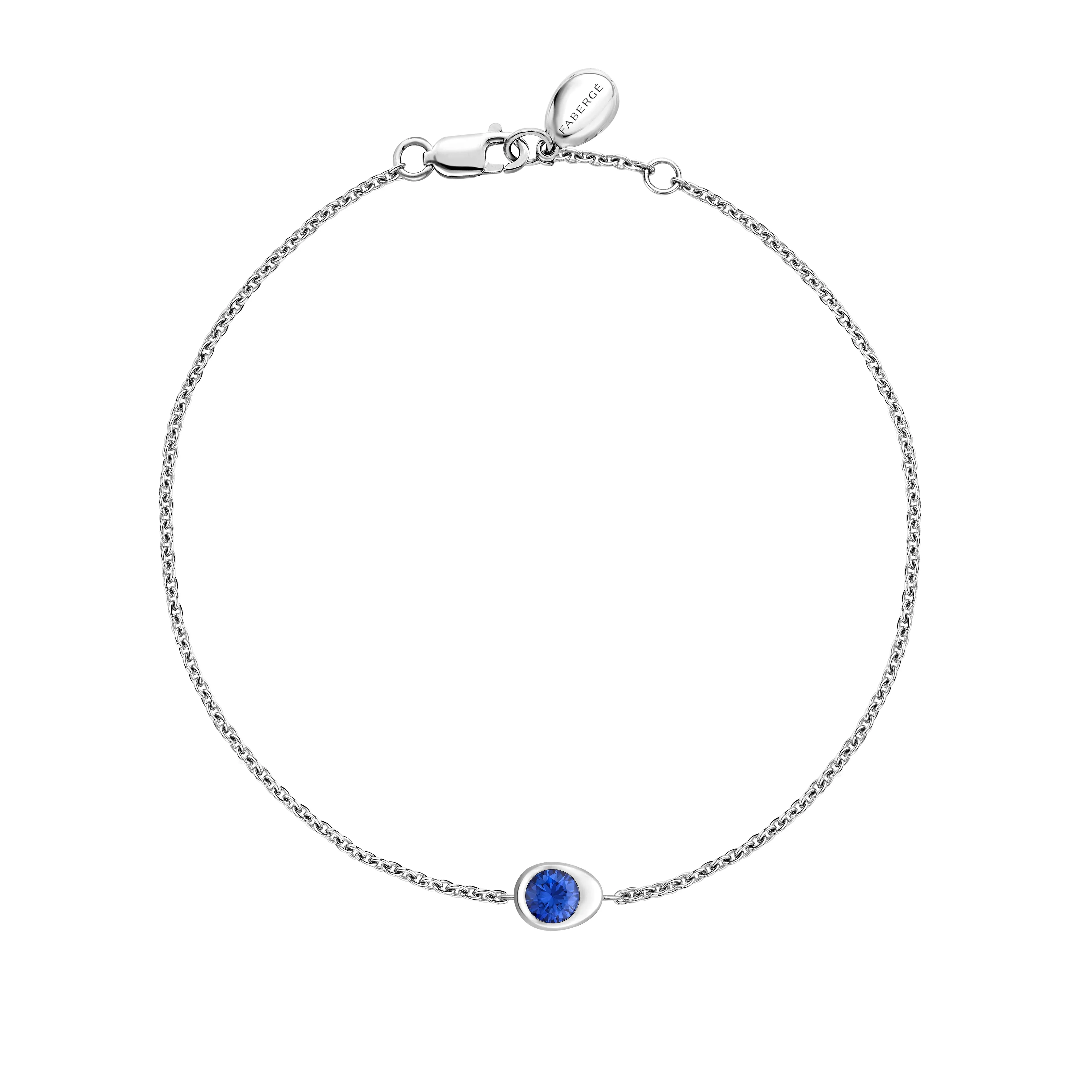 Cosmic Curve Blue Sapphire Chain Bracelet
