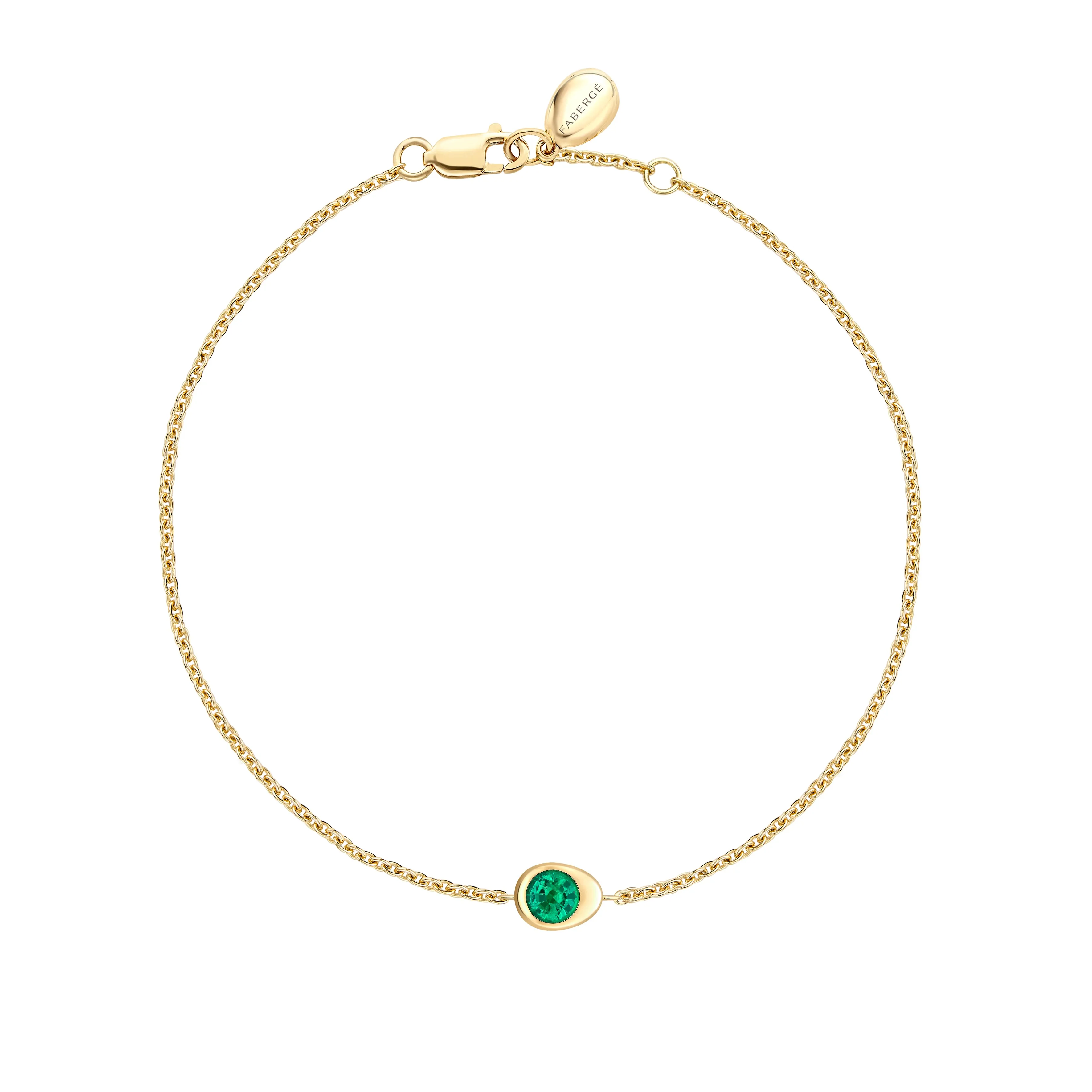 Cosmic Curve Emerald Chain Bracelet
