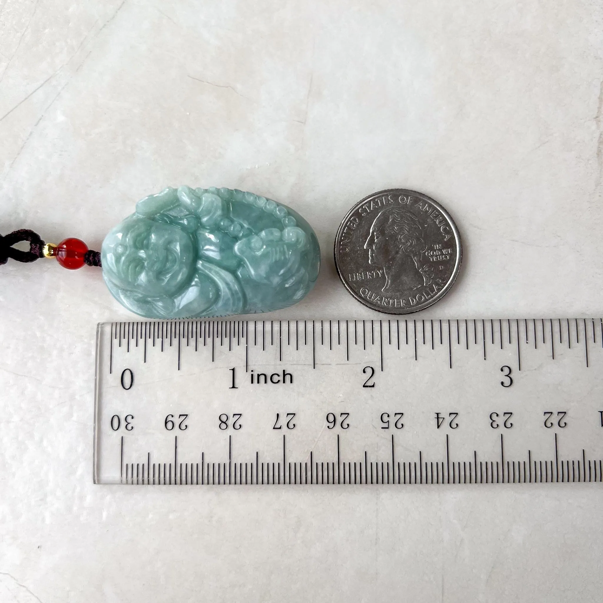 Cradle of Bliss Happy Buddha Jade Pendant, Jadeite Jade Carved Pendant, YW-0110-1734903901