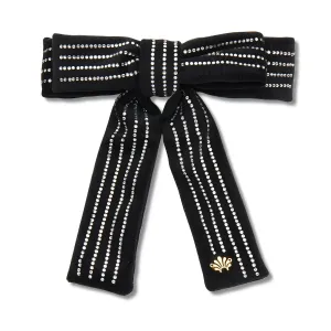 Crystal Pinstripe Antoinette Headband ~ Jet Black