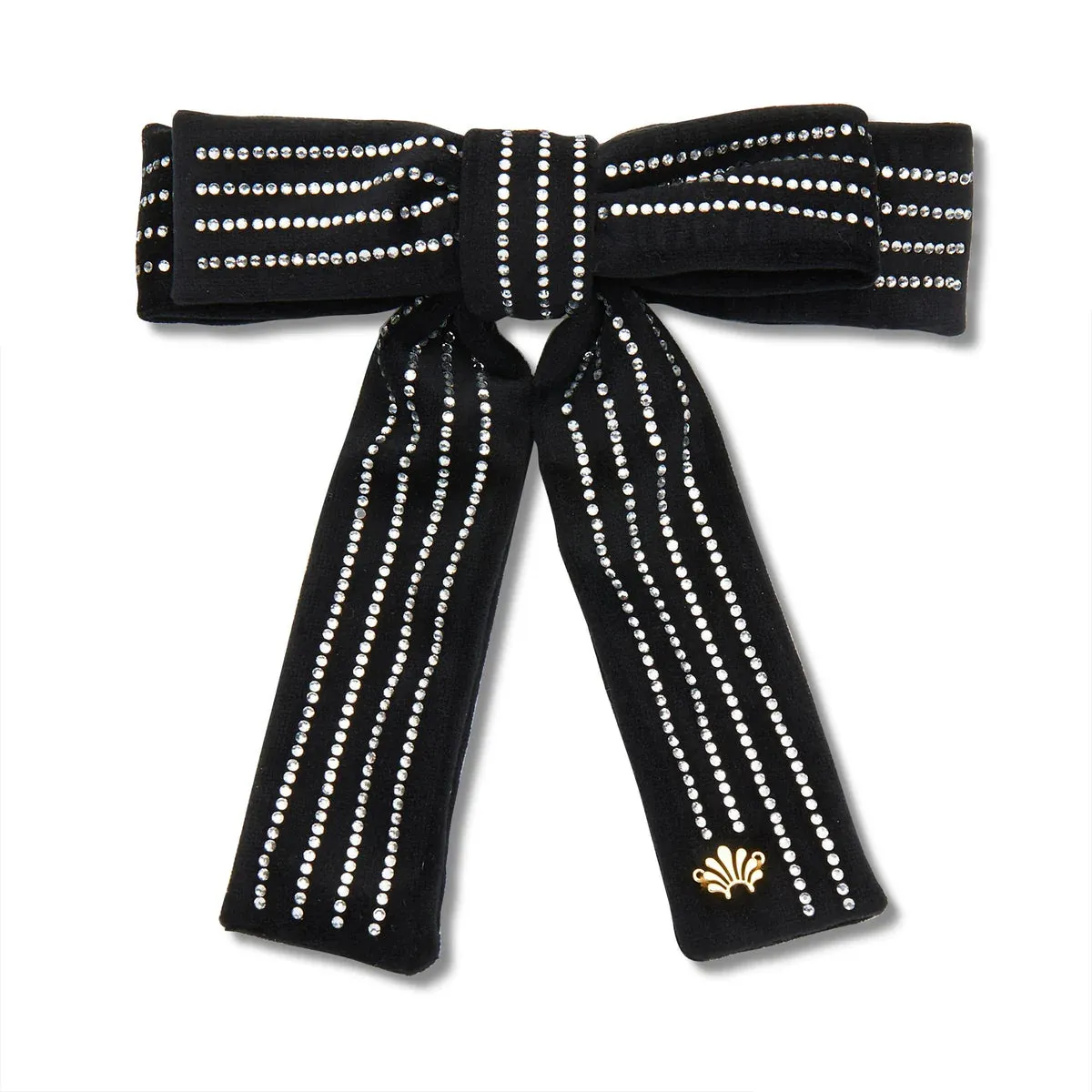 Crystal Pinstripe Antoinette Headband ~ Jet Black