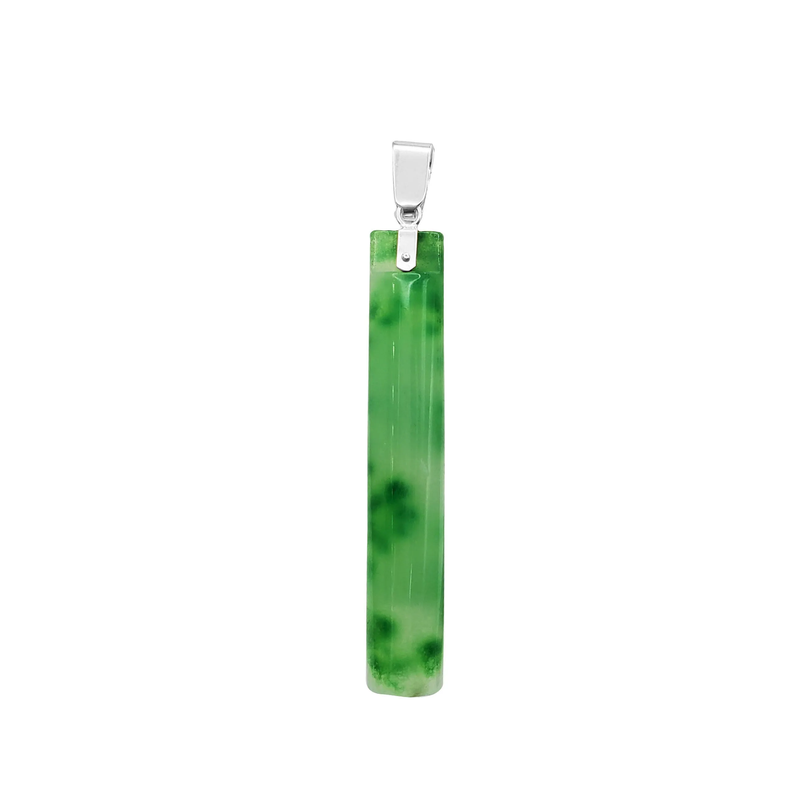 Cylinder Shape Jade Pendant (14K)