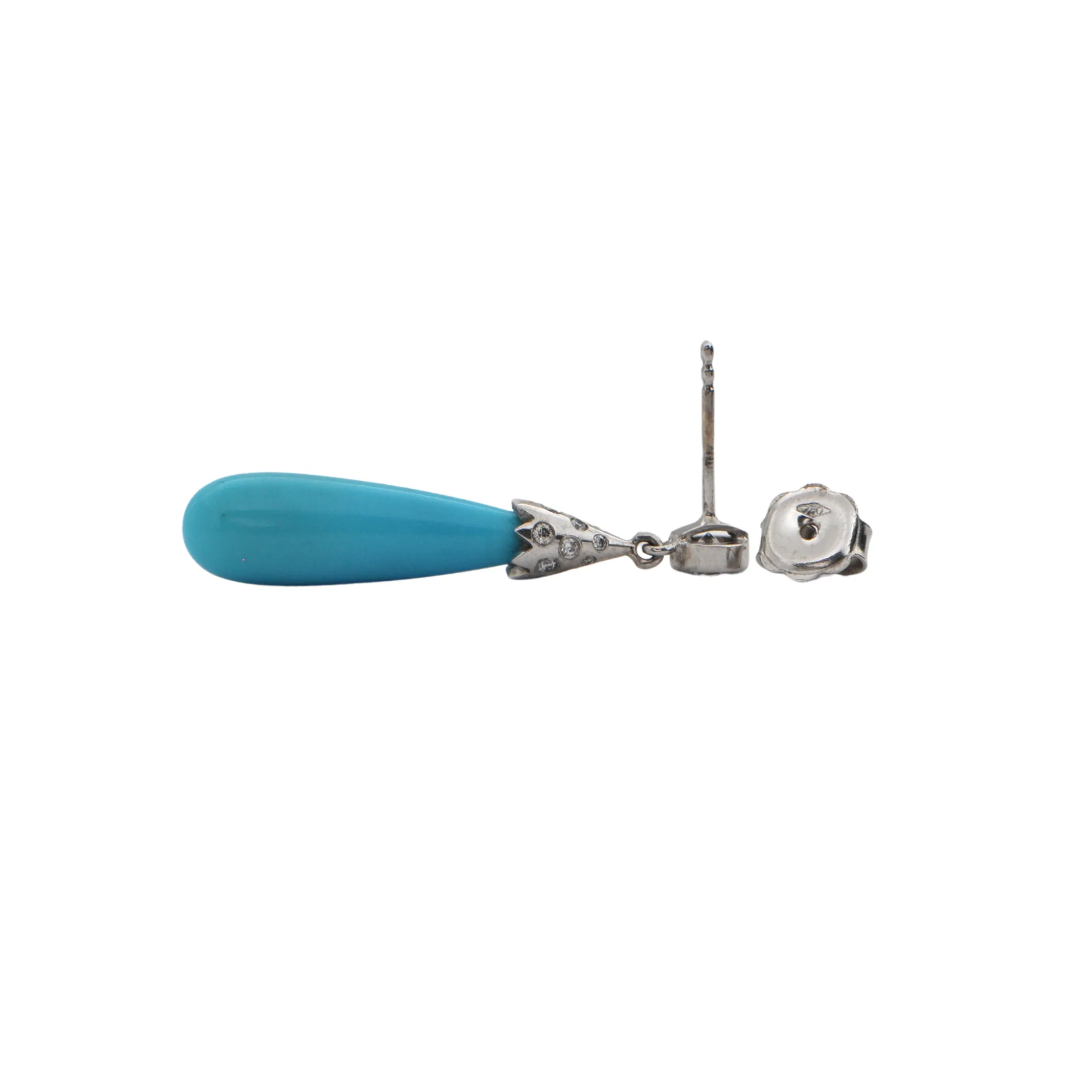 Daisy Exclusive Turquoise and Diamond 18K White Gold Drop Earrings