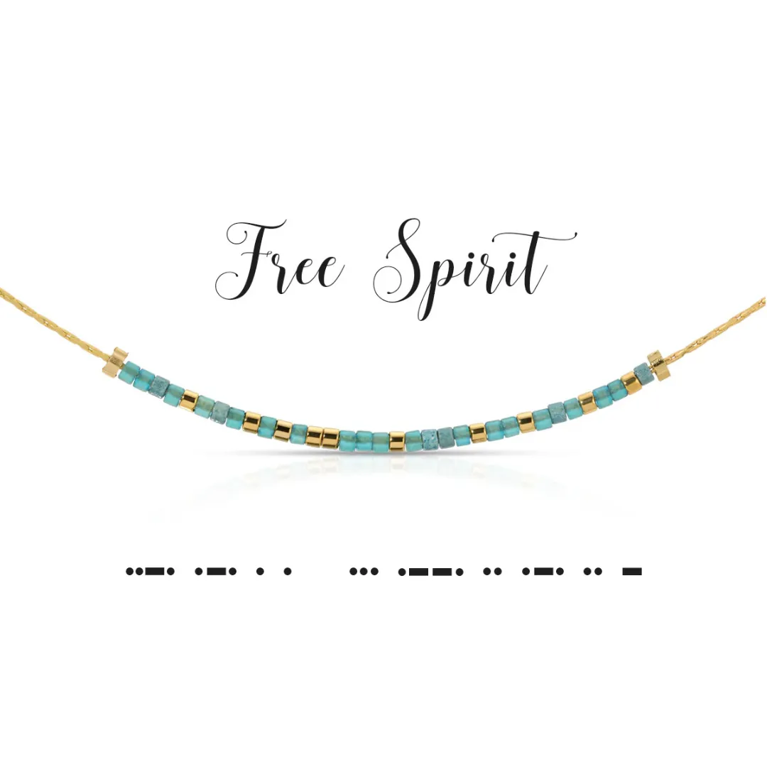 Dot & Dash Morse Code Necklace - Free Spirit