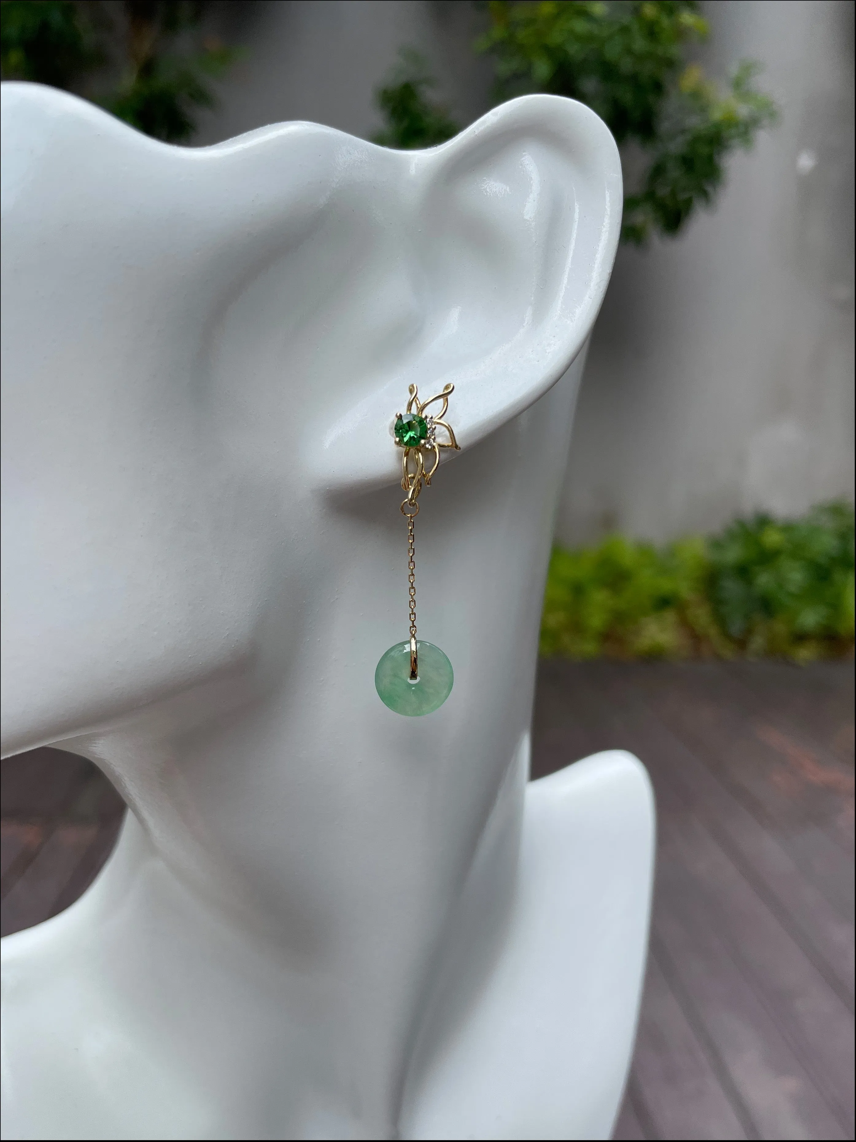 Green Jade Earrings / Pendant (NJE073)