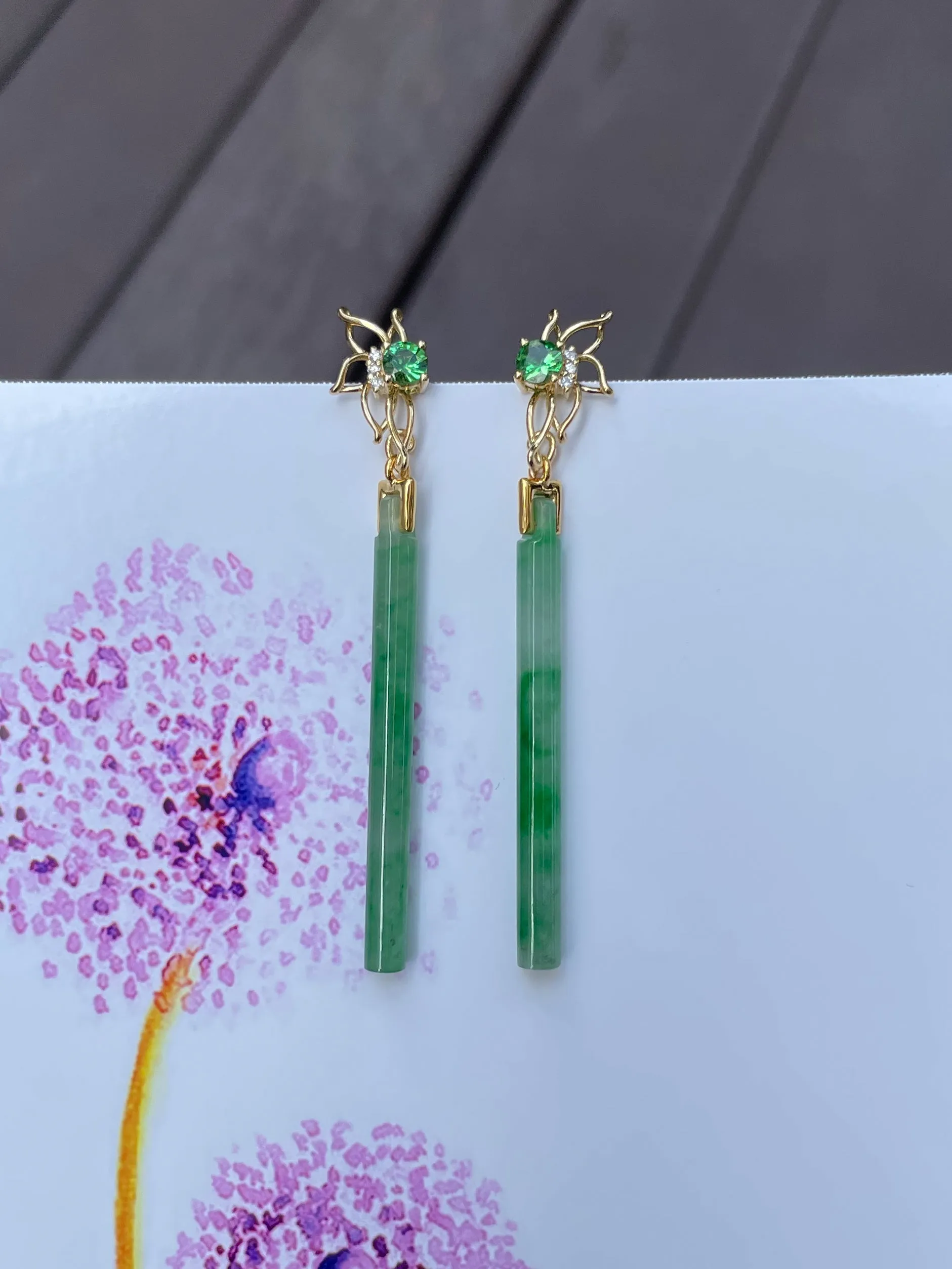 Green Jade Earrings / Pendant (NJE073)