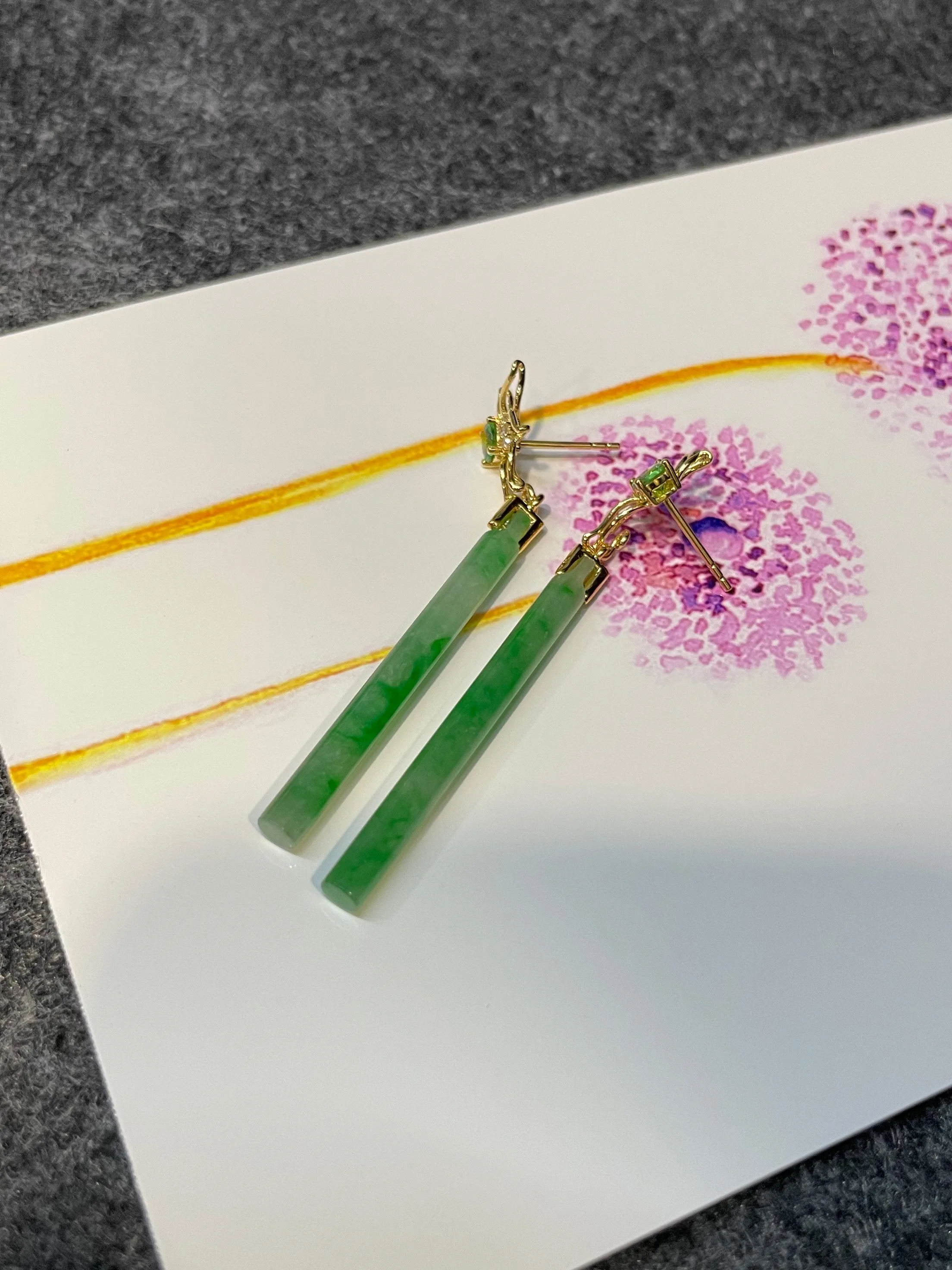 Green Jade Earrings / Pendant (NJE073)