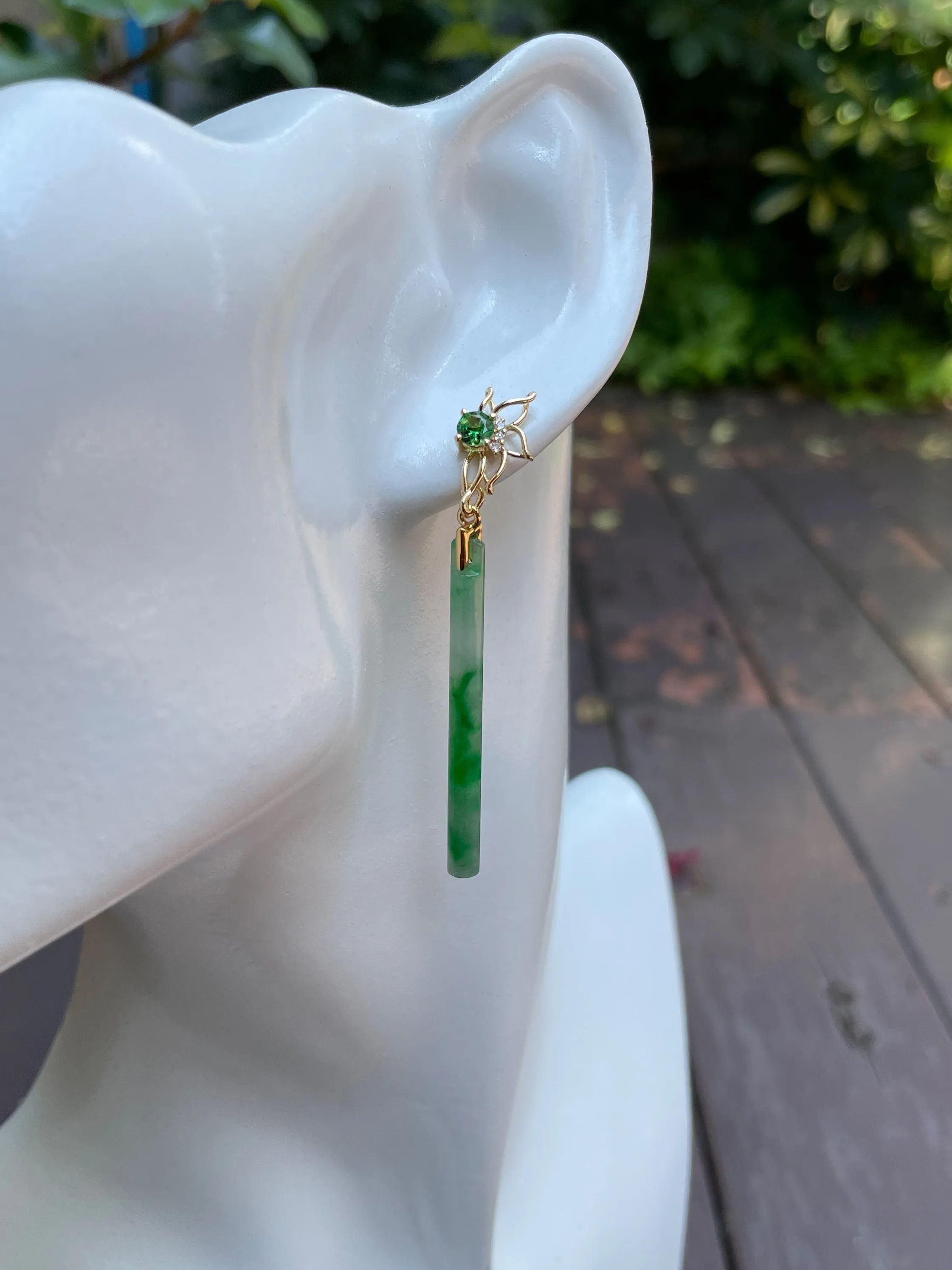 Green Jade Earrings / Pendant (NJE073)
