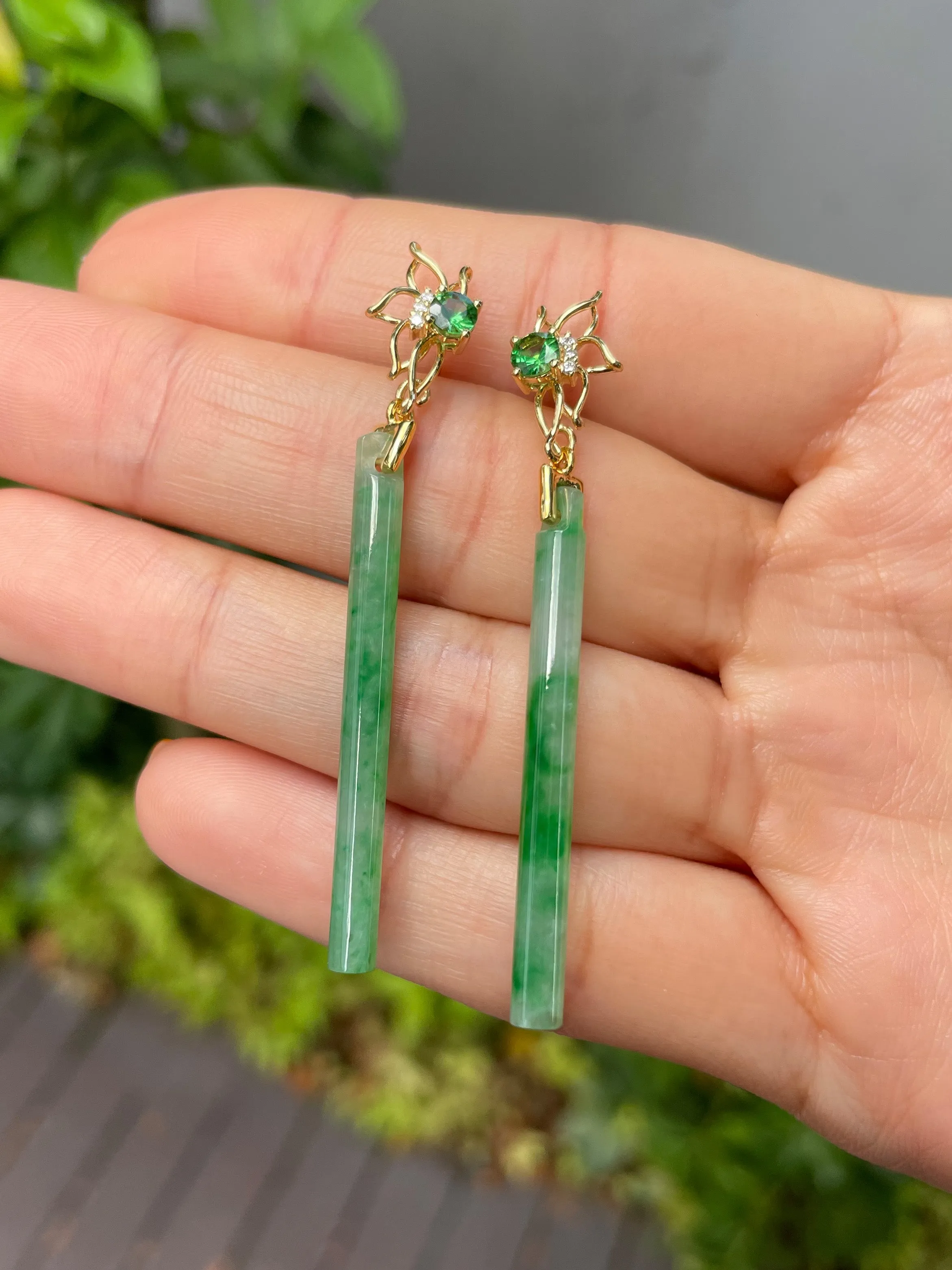 Green Jade Earrings / Pendant (NJE073)