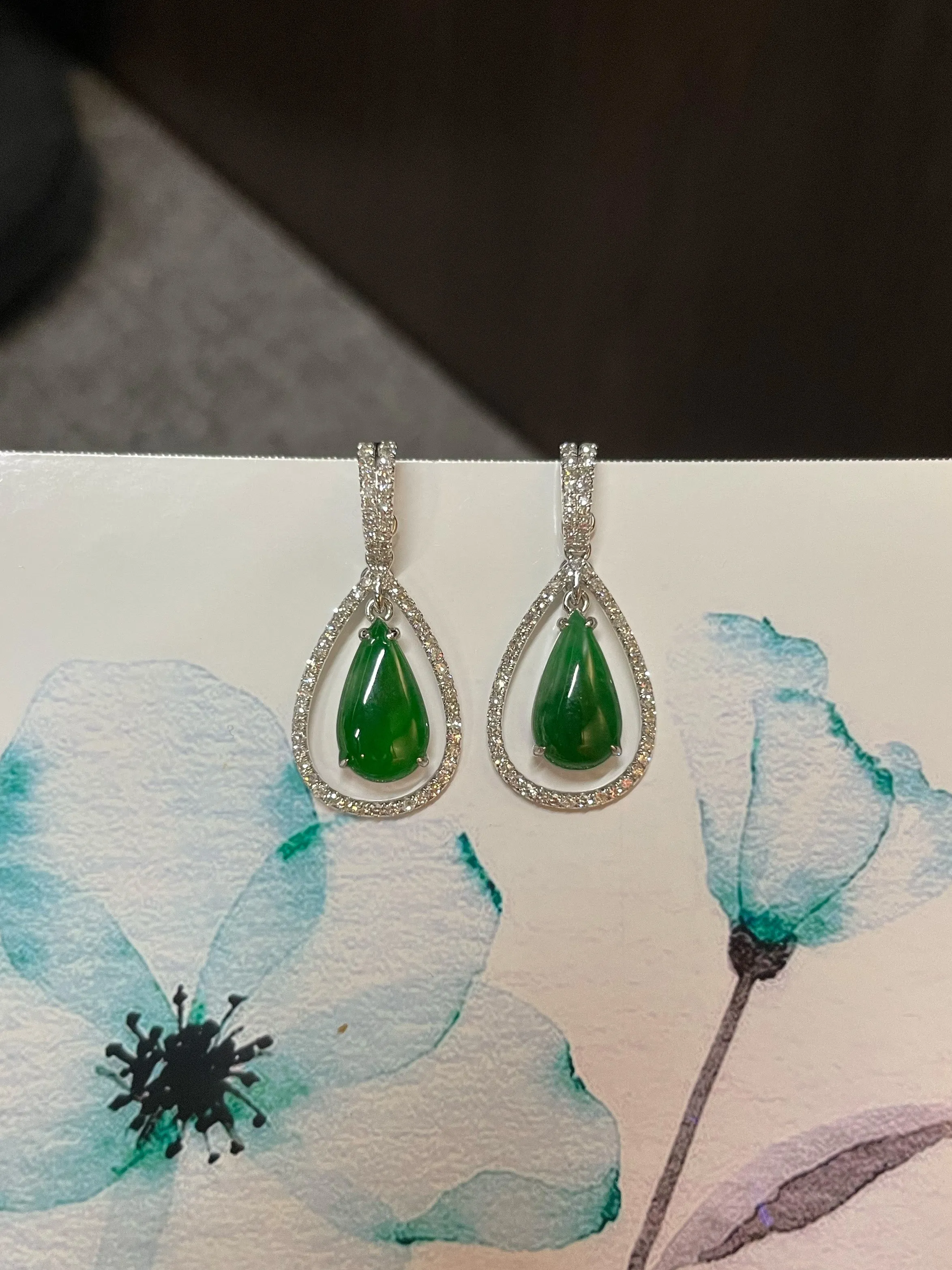 Green Jade Earrings / Pendant (NJE086)
