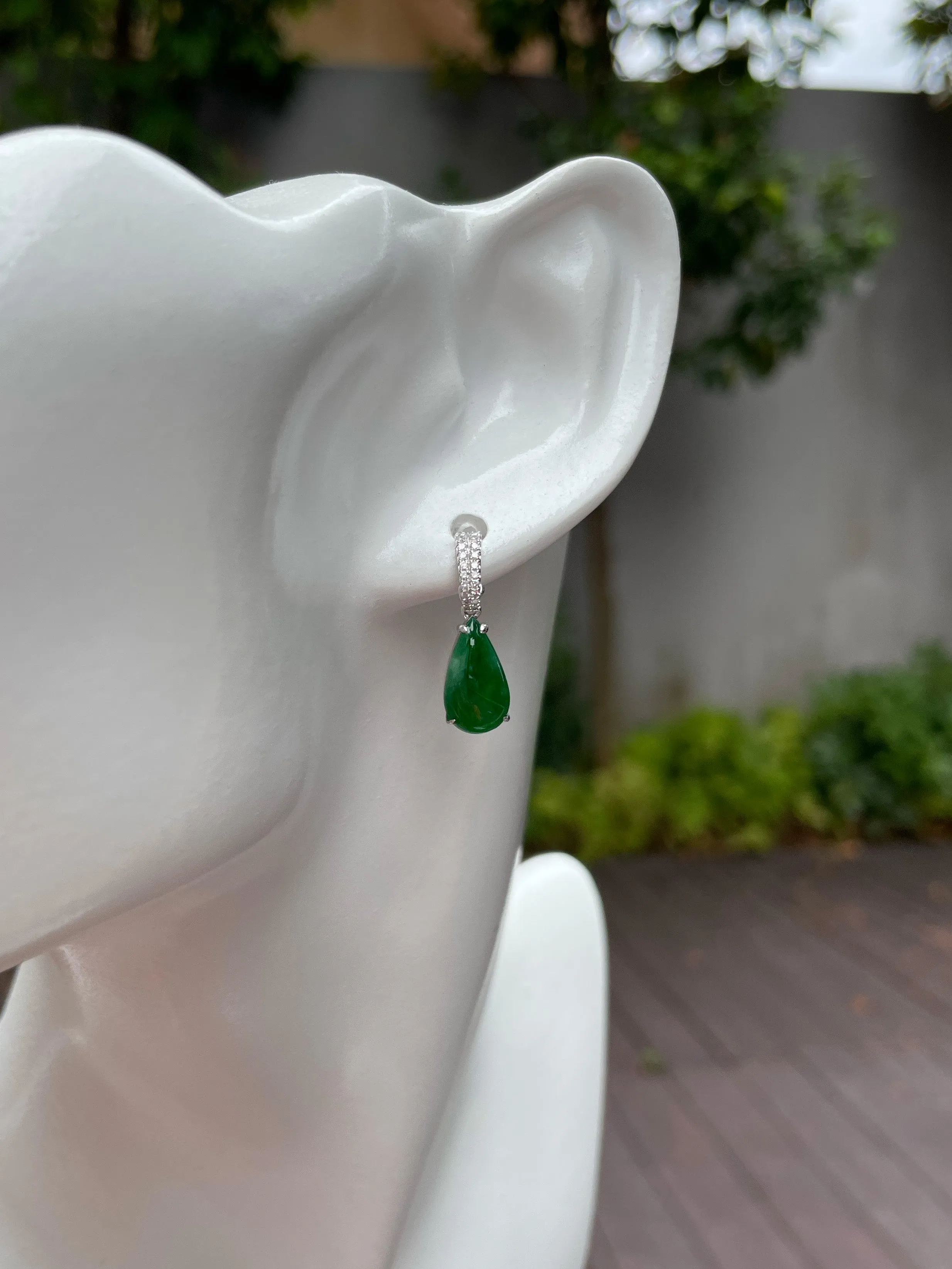 Green Jade Earrings / Pendant (NJE086)
