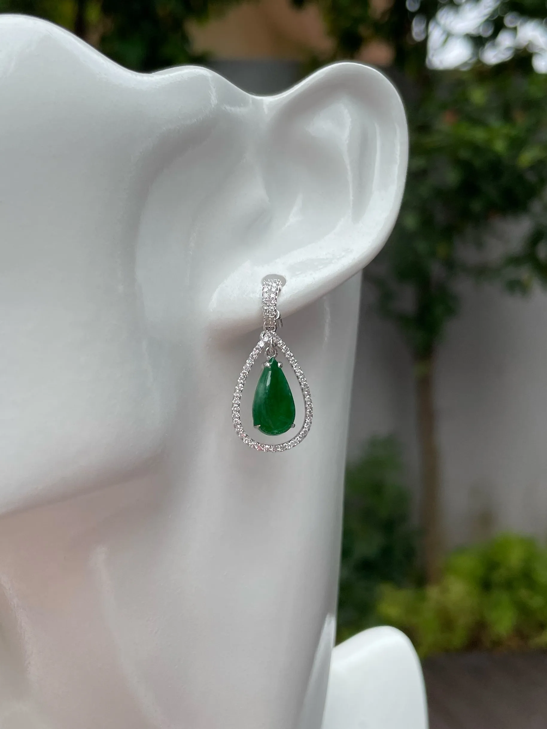 Green Jade Earrings / Pendant (NJE086)