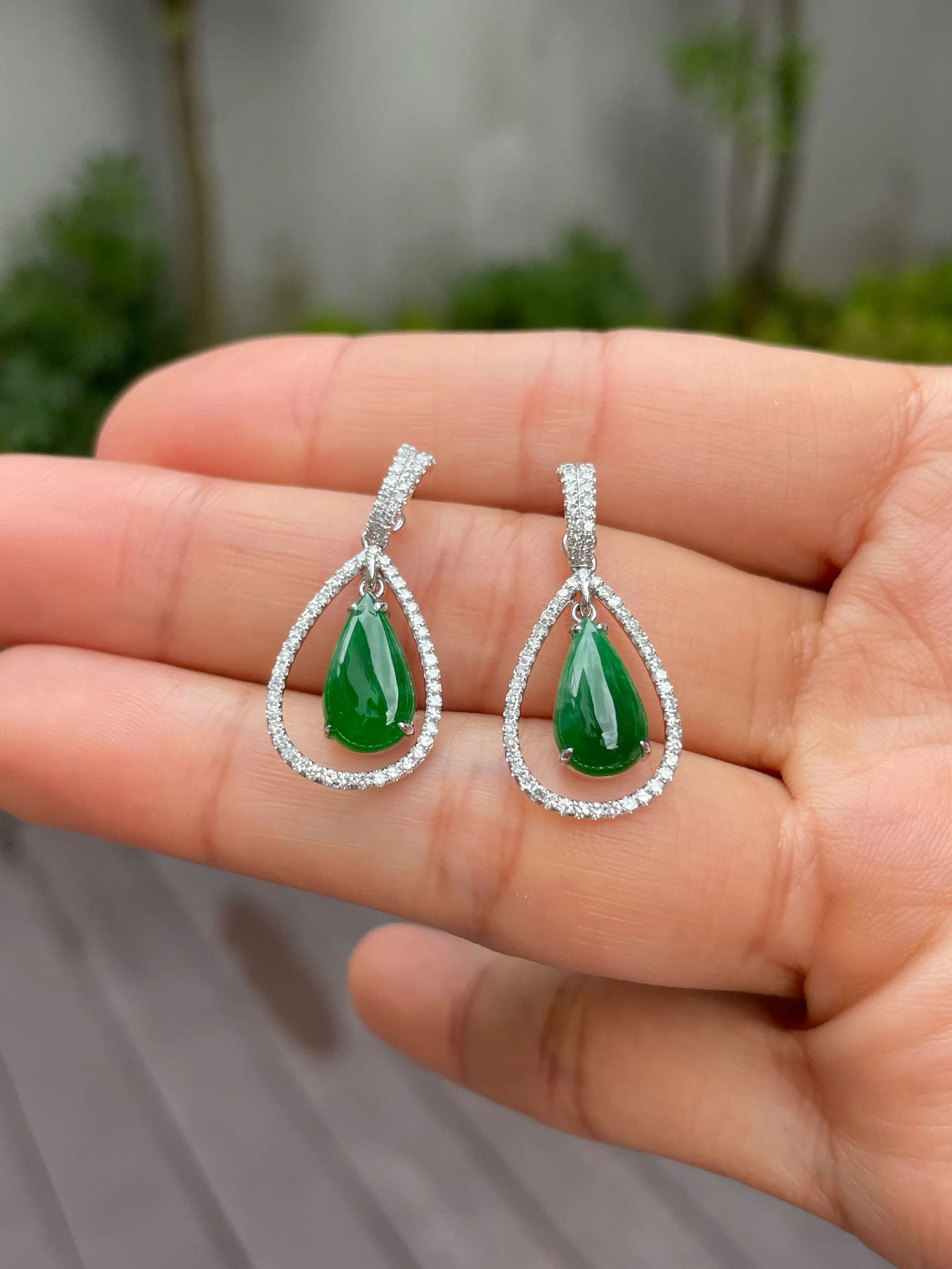 Green Jade Earrings / Pendant (NJE086)