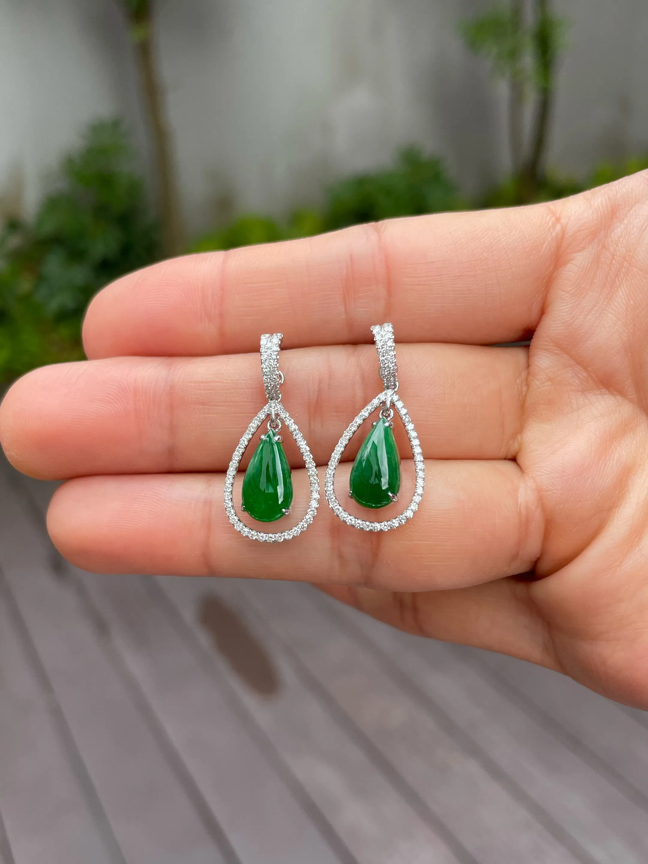 Green Jade Earrings / Pendant (NJE086)