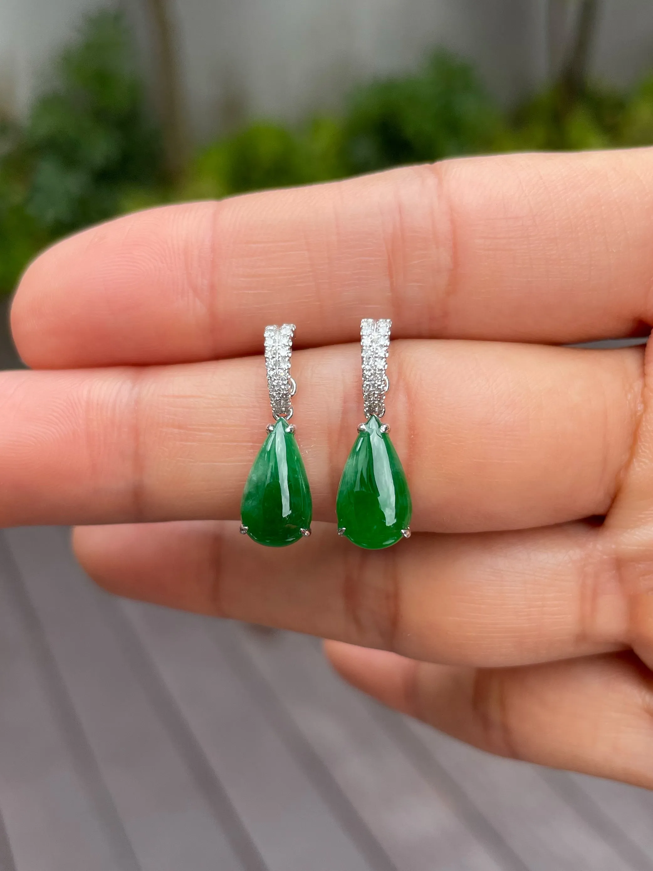 Green Jade Earrings / Pendant (NJE086)