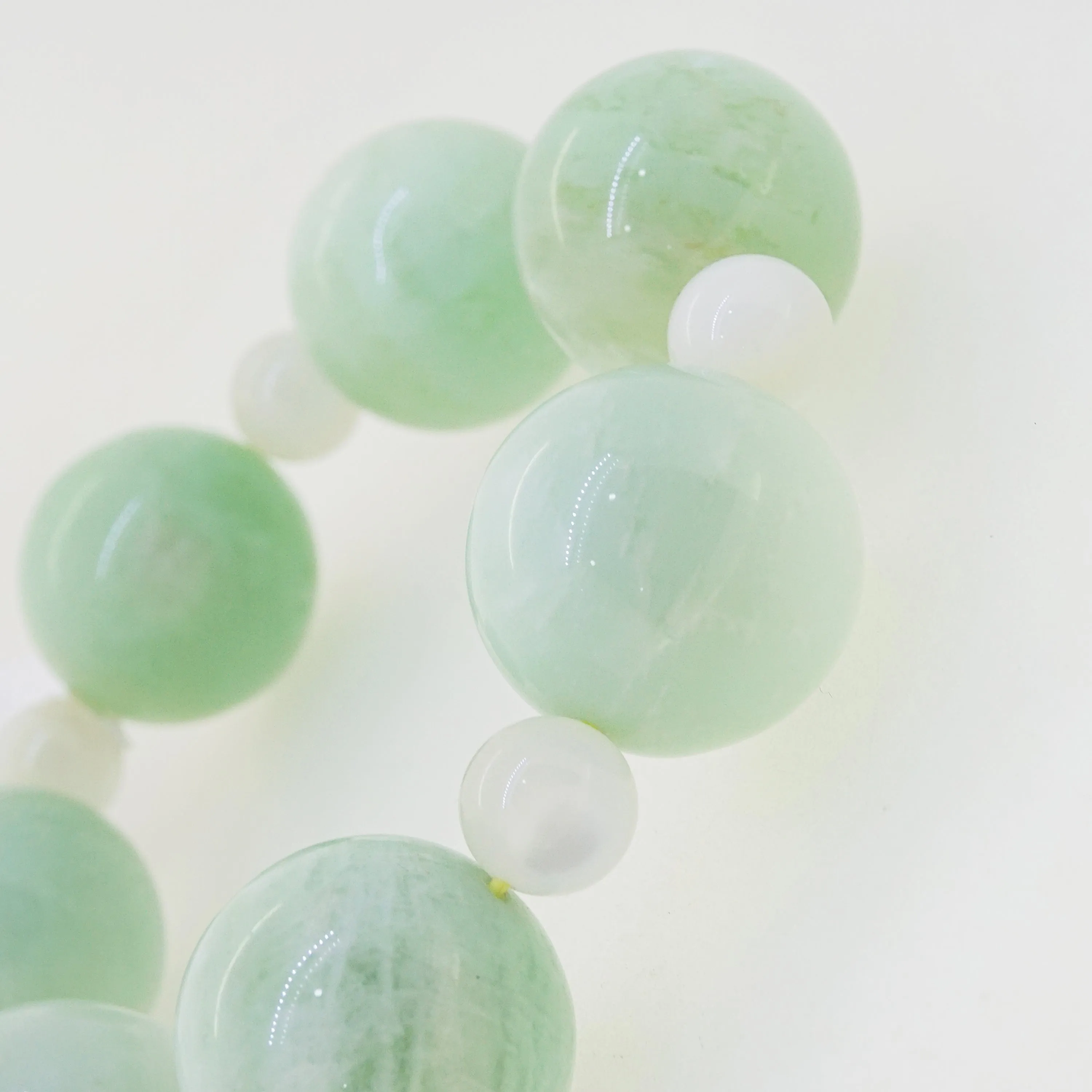 Green Moonstone 22mm and White Moonstone 9.5mm